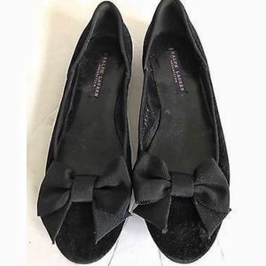 Ralph Lauren Collection Velvet Bow Flats